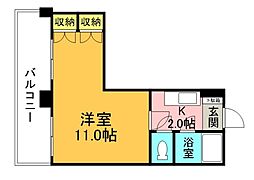 大芝グリーンコーポ 1Kの間取図画像