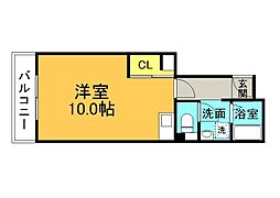カーサツルミ ワンルームの間取図画像
