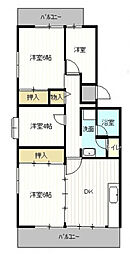 UR都市機構鈴が峰第5団地5号棟 4DKの間取図画像