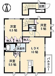 ウィンベル吉山A 3LDKの間取図画像