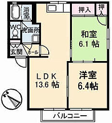 ディアス中山A 2LDKの間取図画像