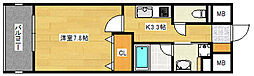 CASAEN3 1Kの間取図画像
