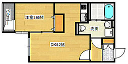 ヴィラ博丈庚午北 1DKの間取図画像
