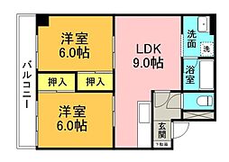 グレーシア庚午 2LDKの間取図画像