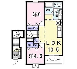 サンヒルズY・K 2LDKの間取図画像