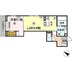 Colermo舟入南 1LDKの間取図画像