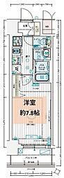 エステムコート広島国泰寺 1Kの間取図画像