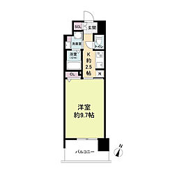 S-RESIDENCE観音本町 1Kの間取図画像