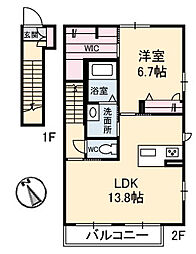 カーサ大町1 1LDKの間取図画像