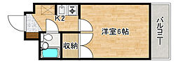 AshiyaVivid府中 1Kの間取図画像