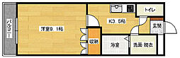 キャッスルハイム國重 1Kの間取図画像