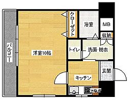 ロアール古市 1Kの間取図画像