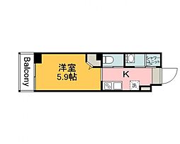 LEDOME府中 1Kの間取図画像