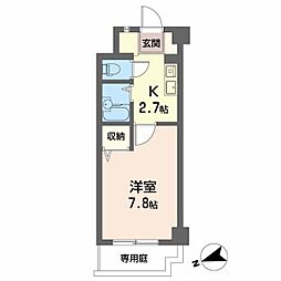 JRBハイツ横川 1Kの間取図画像