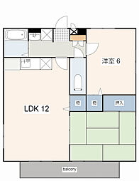 JR芸備線 矢賀駅 徒歩24分の賃貸アパート 2階2LDKの間取り