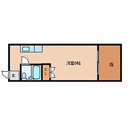 広島電鉄2系統 土橋駅 徒歩1分の賃貸マンション 1階1Kの間取り