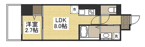 広島県広島市中区住吉町(賃貸マンション1LDK・5階・28.61㎡)の写真 その2