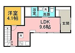 Prive上安 1LDKの間取図画像