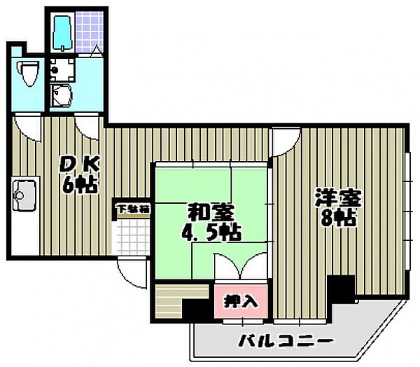 広島県広島市安佐南区古市４丁目(賃貸マンション2DK・2階・44.31㎡)の写真 その2