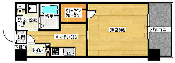 広島県広島市中区南竹屋町(賃貸マンション1K・9階・29.89㎡)の写真 その2