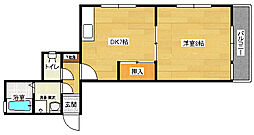 広島電鉄5系統 比治山下駅 徒歩5分の賃貸マンション 3階1DKの間取り