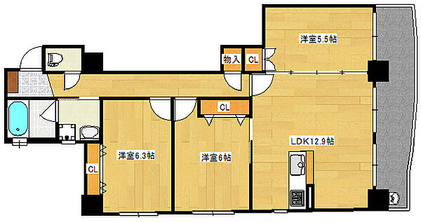 広島県広島市西区己斐西町(賃貸マンション3LDK・3階・58.64㎡)の写真 その2