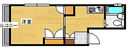 コーポ御幸 1Kの間取図画像