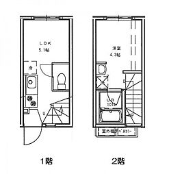 広島電鉄9系統 白島駅 徒歩16分の賃貸アパート 1階1DKの間取り
