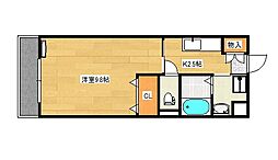 広島電鉄2系統 西観音町駅 徒歩4分の賃貸マンション 4階1Kの間取り
