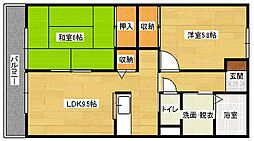 広島高速交通アストラムライン 西原駅 徒歩12分の賃貸アパート 2階2LDKの間取り