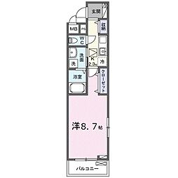 広島電鉄宮島線 東高須駅 徒歩9分の賃貸アパート 1階1Kの間取り