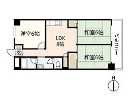 広島電鉄8系統 舟入川口町駅 徒歩11分の賃貸マンション 1階3DKの間取り