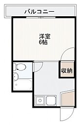 JR芸備線 矢賀駅 徒歩12分の賃貸マンション 5階1Kの間取り