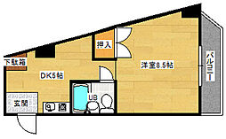 広島電鉄2系統 広電西広島(己斐)駅 徒歩4分の賃貸マンション 4階1DKの間取り