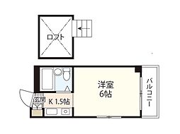 広島電鉄宮島線 草津駅 徒歩7分の賃貸マンション 4階1Kの間取り