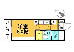 JR可部線 梅林駅 徒歩8分の賃貸アパート 3階ワンルームの間取り