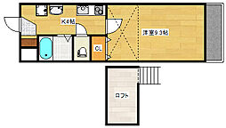 広島電鉄宮島線 古江駅 徒歩8分の賃貸マンション 3階1Kの間取り