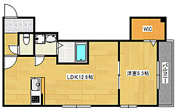 JR呉線 広島駅 徒歩18分の賃貸アパート 3階1LDKの間取り