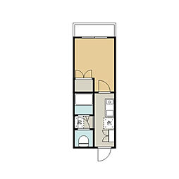 JR山陽本線 安芸中野駅 徒歩24分の賃貸マンション 4階1Kの間取り