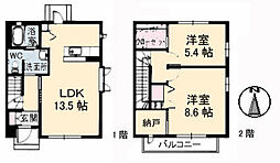 JR芸備線 玖村駅 徒歩21分の賃貸アパート 1階2LDKの間取り