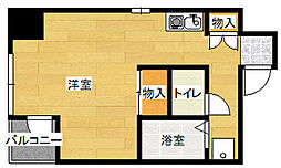 広島電鉄8系統 舟入町駅 徒歩7分の賃貸マンション 9階ワンルームの間取り