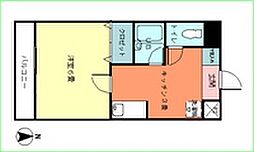 広島電鉄8系統 舟入南駅 徒歩5分の賃貸マンション 4階1Kの間取り