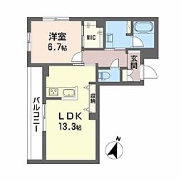 広島高速交通アストラムライン 西原駅 徒歩8分の賃貸マンション 3階1LDKの間取り