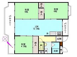 広島電鉄2系統 広電西広島(己斐)駅 3.1kmの賃貸マンション 1階3LDKの間取り