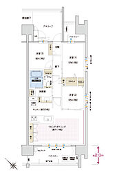 広島電鉄宮島線 広電西広島(己斐)駅 徒歩2分の賃貸マンション 16階3LDKの間取り