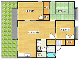 広島電鉄宮島線 高須駅 徒歩10分の賃貸アパート 1階3LDKの間取り