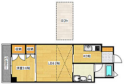 JR山陽本線 広島駅 徒歩12分の賃貸マンション 6階1LDKの間取り