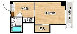広島高速交通アストラムライン 大町駅 徒歩9分の賃貸マンション 3階1Kの間取り