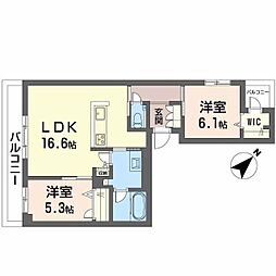 広島電鉄宮島線 高須駅 徒歩5分の賃貸マンション 3階2LDKの間取り