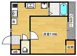 広島電鉄2系統 広電西広島(己斐)駅 徒歩26分の賃貸アパート 1階1Kの間取り